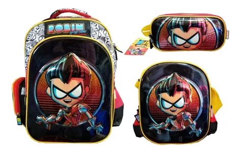 Kit Primaria Mochila Lonchera Lapicera Teen Titans Robin D Cuotas