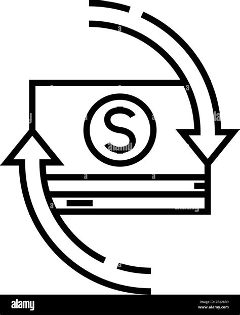 Movimg Money Line Icon Concept Sign Outline Vector Illustration