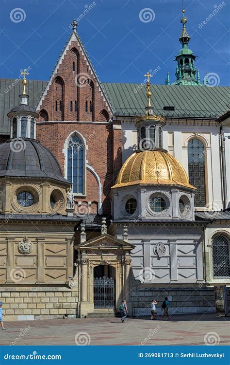 Wawel Cathedral In Krakow Royal Castle Golden Roof Of Sigismund S