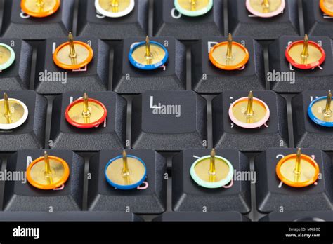 Pins On Computer Keyboard Stock Photo Alamy