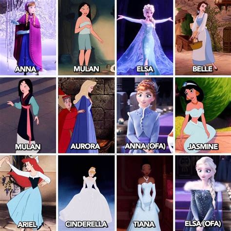 Disney Princess On Instagram Disney Princesses In Their Blue Dresses