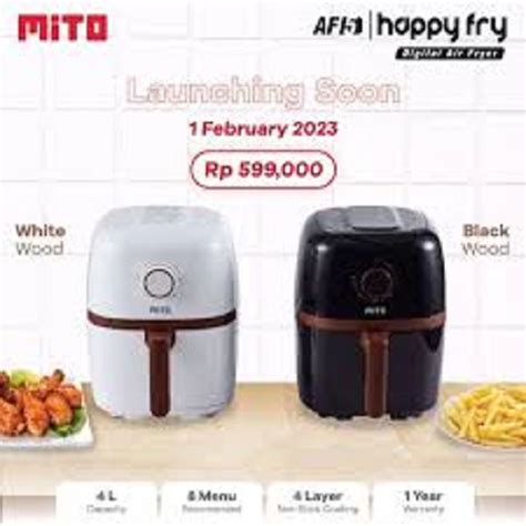 Jual Digital Air Fryer Mito Mitochiba Wood Series Af Liter Happy Fry