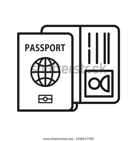 Passport Book Icon Check Identification Document Vector De Stock Libre De Regalías 1188617704