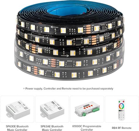 Btf Lighting Ws Ic Rgbcct Tira Led De Datos Duales Direccionables