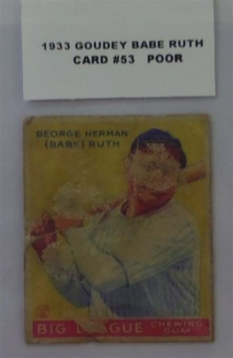 Coach S Corner Goudey Babe Ruth Baseball Card Poor