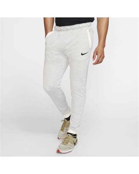 Nike Dri Fit Tapered Fleece Training Pants In Gray For Men Lyst