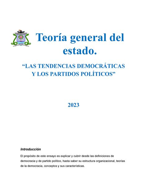 Las Tendencias Democráticas Y Los Partidos Políticos 2023 Teoría