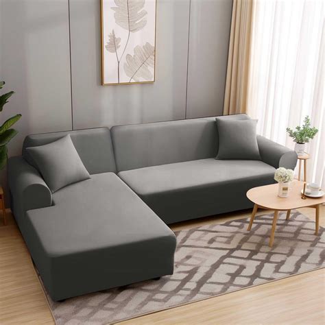 Amazon de HEYOMART Sofabezug Ecksofa L Form Stretch Plüsch Sofa