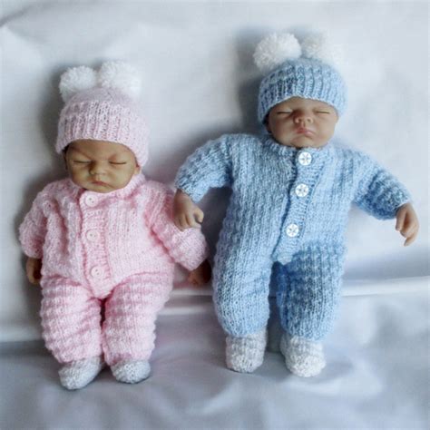 Dolls Clothes Knitting Pattern All In One Suit Pom Pom Hat Boots