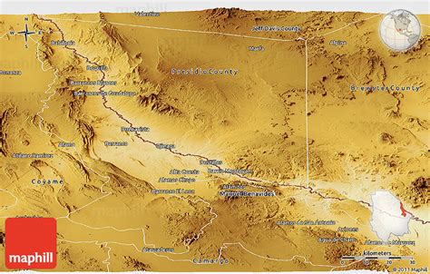 Physical Panoramic Map of Ojinaga