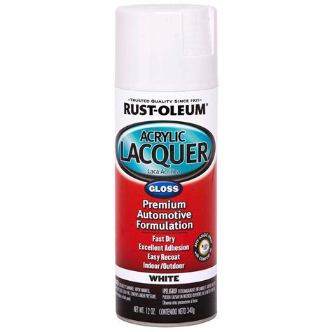 Rust Oleum Automotive Oz Acrylic Lacquer Gloss White Spray Paint