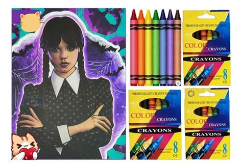 15 Libros Para Colorear Merlina 15 Cajitas Crayones 8 MercadoLibre