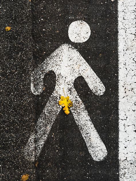 Sign Of A Naked Pedestrian With A Fig Leaf By Stocksy Contributor