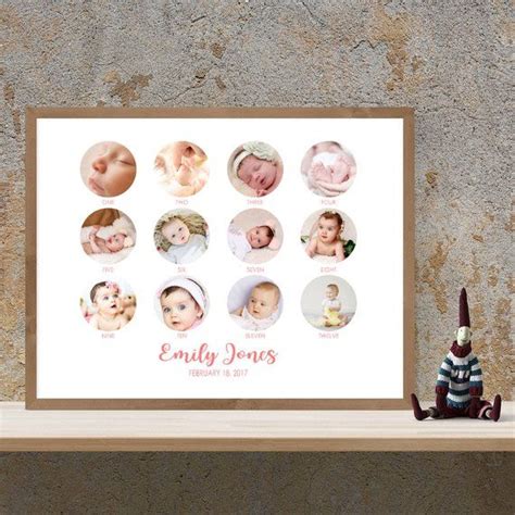 Baby Months Photo Collage Printable Baby S First Year Photo Collage