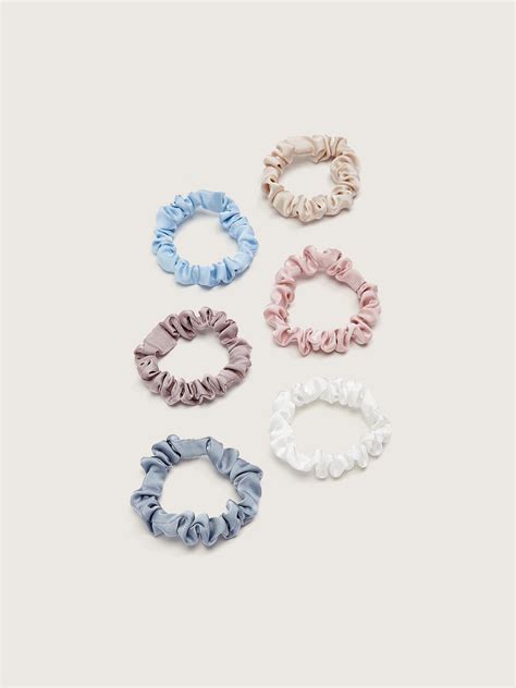 Thin Satin Hair Scrunchies 6 Pack Addition Elle Penningtons