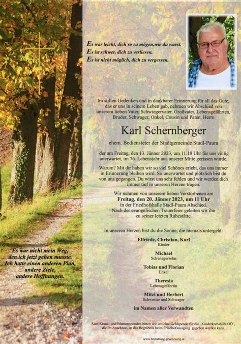 Karl Schernberger Bestattung Grünzweig