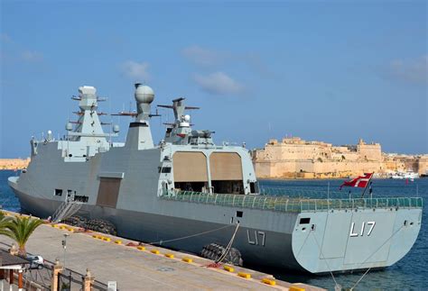 The Danish frigate-auxiliary hybrid Esbern Snare, an Absalon class ...