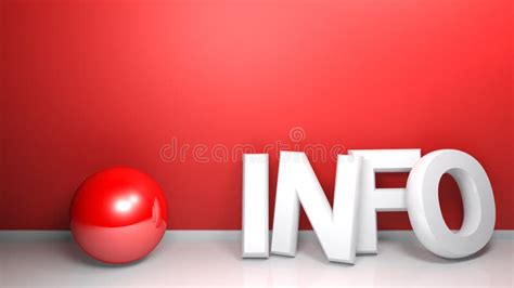 Info White 3d Write At Red Wall 3d Rendering Stock Illustration