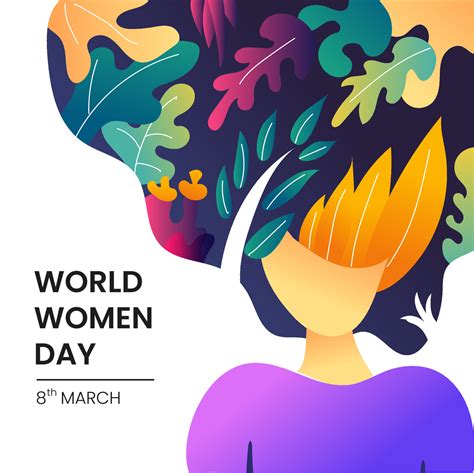 World Women's Day poster flat design background 9919036 Vector Art at ...