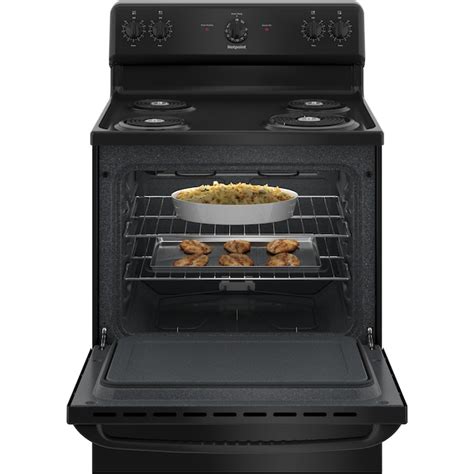 Hotpoint 30 In 4 Burners 5 Cu Ft Freestanding Electric Range Black Rbs160dmbb At