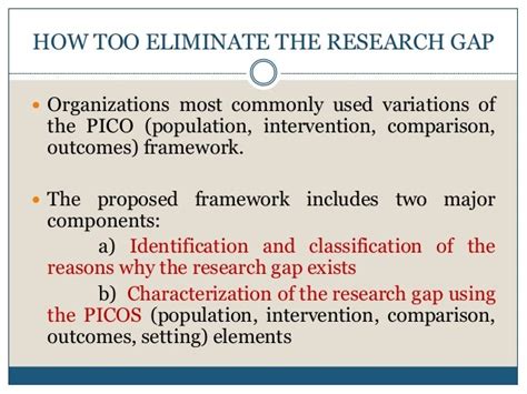 Example Of Research Gap Examples Of Research Gaps Identified During