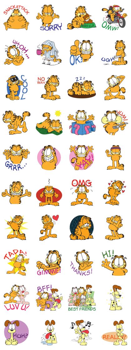 Garfield LINE WhatsApp Sticker PNG