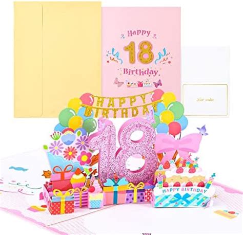 Joyoldelf Carte Anniversaire De 18 Ans Carte Cadeau Pop Up 3D Cartes