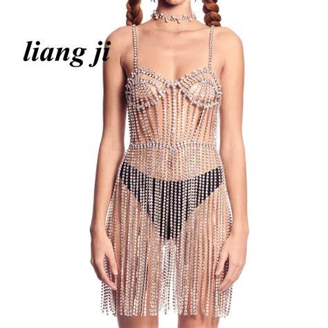 Body Chain Sexy Chest Chain Bikini Beach Outfit Crystal Bra Chain Long Skirt Chain Three Point