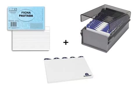 Kit Fichário Índice Alfabético E Ficha Pautada 4x6 Loja Parcelamento