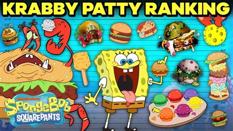 Krabby Patties Ranked By Size 🍔 Spongebob Youtube