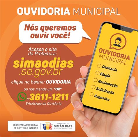 Prefeitura De Sim O Dias Lan A Ouvidoria Municipal Para Ampliar