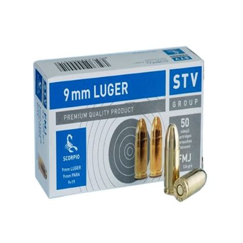 9mm Stv Scorpio 124gr Fmj Ammo Brass Case 50 Rounds For Sale Buysellammo