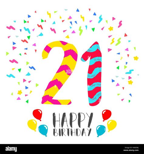 21st birthday balloon Stock Vector Images - Alamy