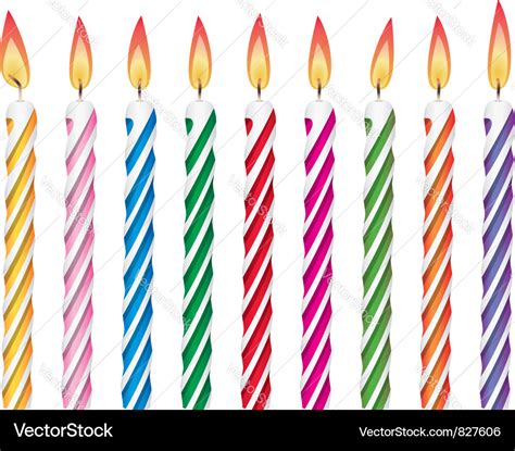 Birthday candles Royalty Free Vector Image - VectorStock