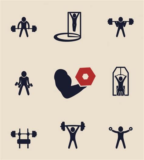 Gym Fitness Exercises Training Icons On Round 3d Shapes Vector Illustration Stock Vector By