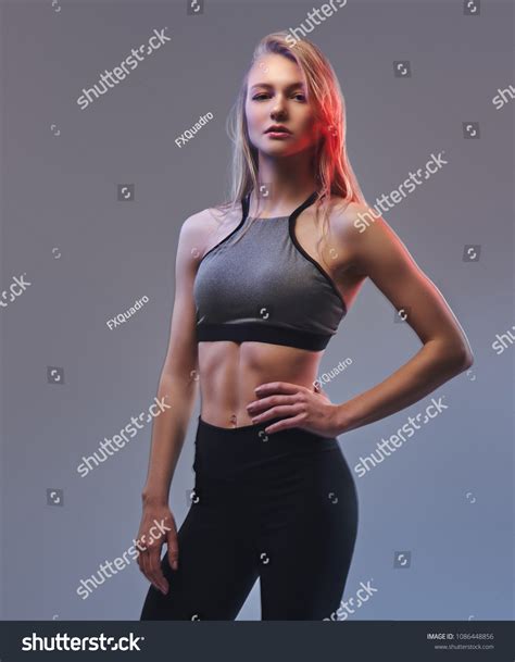 Sexy Slim Blonde Girl Sportswear Posing Stock Photo 1086448856 Shutterstock