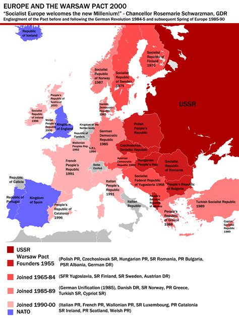 Europe and the Warsaw Pact, New Year's Day 2000. [OC] : r/imaginarymaps