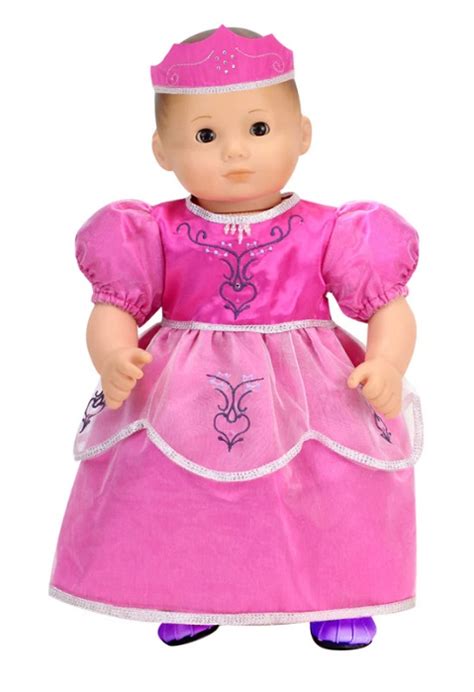 Bitty Baby Doll Hot Pink Princess Dress Matching Crown The Doll Boutique