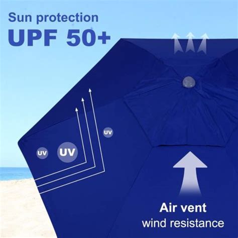 Ammsun Ft Fiberglass Ribs Commercial Grade Patio Beach Umbrella With