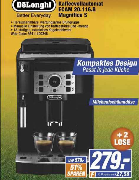 Delonghi Kaffeevollautomat Ecam 20 116 B Magnifica S Angebot Bei Expert