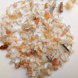 5 10mm Multi Moonstone Wire Wrapped Chip Beads Moonstone Etsy