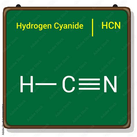 chemical structure of Hydrogen cyanide (HCN) Stock Vector | Adobe Stock