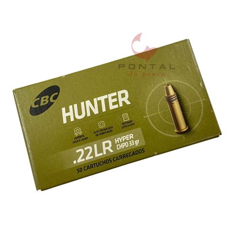 Munição Cbc 22 LR Hunter Hyper 33 GR Caixa 50un Recomendada p