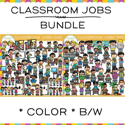 School Classroom Jobs Clip Art Bundle – Whimsy Clips