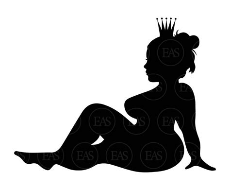 Queen Mudflap Girl Svg Crowned Chubby Thick Curvy Woman Svg Trucker