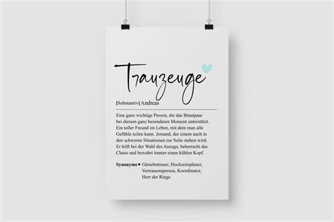 Trauzeuge Definition Personalisiertes Poster Online Kaufen Bei