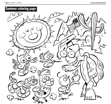 Summer Animals Coloring Page Download Printable PDF | Templateroller