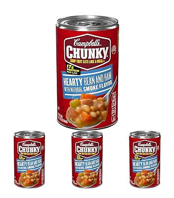 Campbells Chunky Soup Hearty Bean Soup With Ham Oz Can Pack Of Ebay