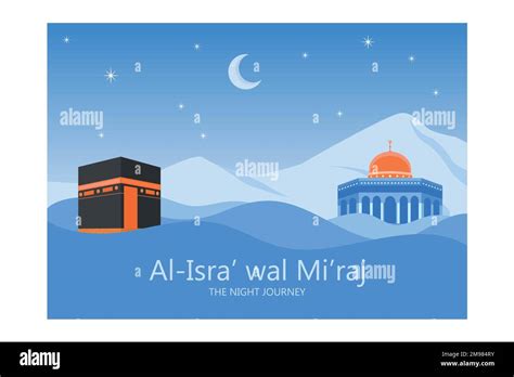 Islamic Background Design Template Al Isra Wal Miraj Means The Night