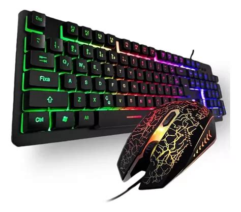 Kit Teclado E Mouse Gamer Led Rgb Usb Para Computador Jogos